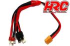 HRC Racing Ladekabel Gold XT60 Ladestecker zu Tamiya / Mini Tamiya / TRX / Ultra T (Deans Kompatible) Stecker / HRC9623