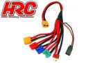 HRC Racing Ladekabel Gold XT60 Ladestecker zu EC3 / MPX / XT60 / CT4 / Ultra T (Deans Kompatible) / Empfänger UNI (FUT & JR) Stecker / HRC9624