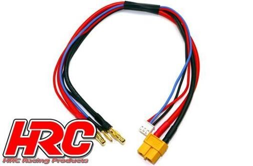 HRC Racing Ladekabel TSW Pro Racing XT60 Ladestecker zu 4mm & JST Balancer Stecker für Hardcase Akku 50cm / HRC9657