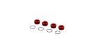 Arrma Ersatzteil Aluminum Front Hub Nut Red (4) inc O-Rings / ARA320467