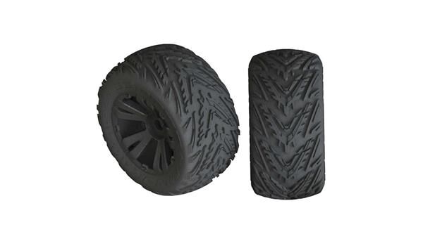Arrma AR550049 1/10 dBoots Minokawa LP Front/Rear 3.8 Pre-Mounted Tires, 17mm Hex, Black (2): 4S / ARAC9467