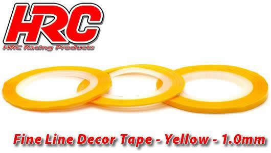 HRC Racing Feines Liniendekor-Klebeband 1.0mm x 15m Gelb Metallic (15m) / HRC5061YE10