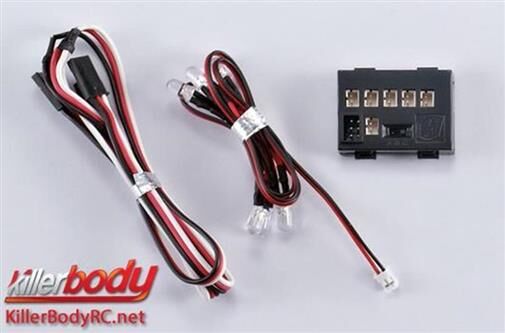 KillerBody Lichtset 1/10 Scale LED Lichtsystem mit Control Box 6 LEDs (Zusätzlicher Scheinwerfers) / KBD48069