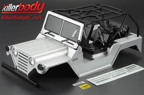 KillerBody Karosserie 1/10 Crawler Scale Fertig lackiert Box Warrior Silber fits Axial SCX10 Chassis / KBD48443