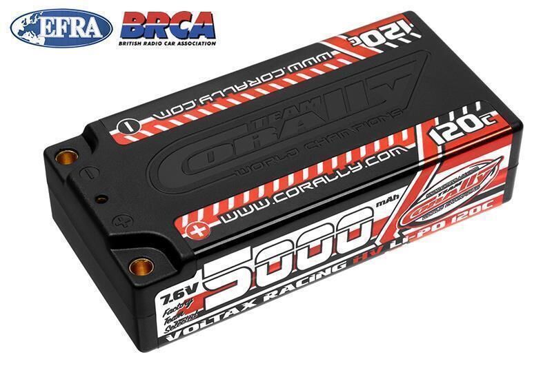 Team Corally Voltax 120C LiPo HV Akku 5000 mAh 7.6V Shorty 2S 4mm Bullit / C-49605