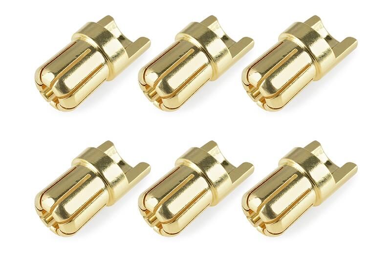 Team Corally Bullit Steckverbinder 6.5mm Stecker mit Schlitz Vergoldet Ultra niedrigen Widerstand Gerade Kabel 6 St / C-50155