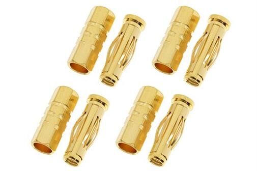 G-Force RC Steckverbinder 4.0mm Goldkontakten Car Stecker + Buchse 4 Paare / GF-1000-004