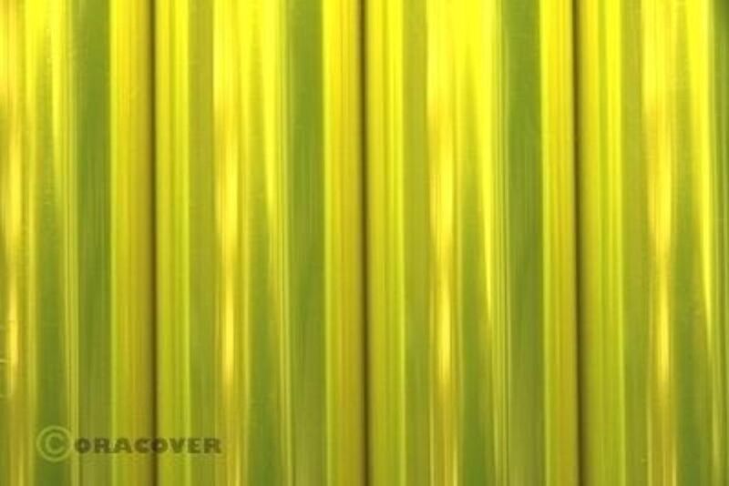 Oracover Transparent Fluorescent Yellow ( Length Roll 2m Width 60cm ) / OR-21-035-002
