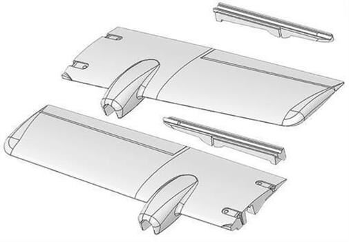 Multiplex Ersatzteil Tragflächen-Formteile TwinStar II/BL / 224172