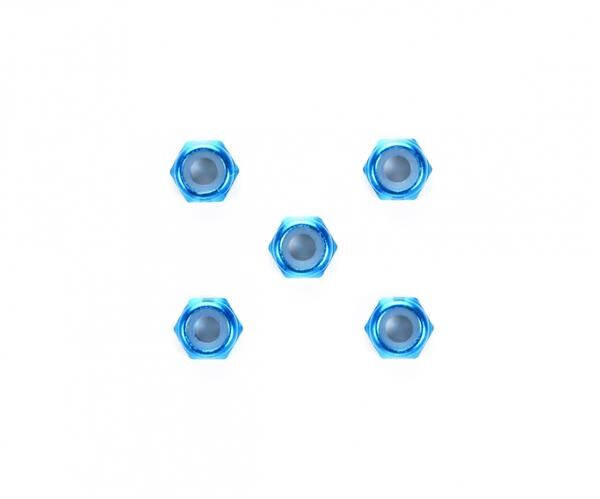 TAMIYA DB-01 3mm Alu Stoppmuttern (5) dünn Blau / 300054155