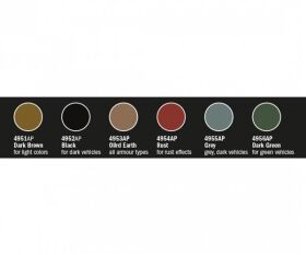 ITALERI Acryl Model Wash Farben Set / 510000448