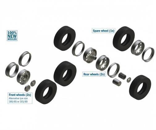 ITALERI 1:24 Reifen-/Felgen-Set Euro (7+7) / 510003909
