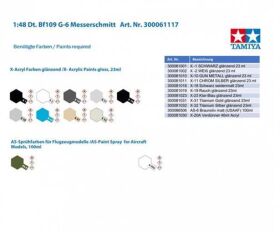 TAMIYA 1:48 Dt. Bf109 G-6 Messerschmitt / 300061117