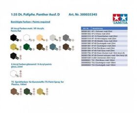 TAMIYA 1:35 Dt. PzKpfw. Panther Ausf. D / 300035345