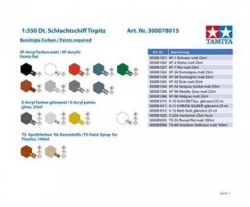 TAMIYA 1:350 Dt. Schlachtschiff Tirpitz / 300078015