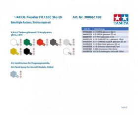 TAMIYA 1:48 Dt. Fieseler FIL156C Storch / 300061100