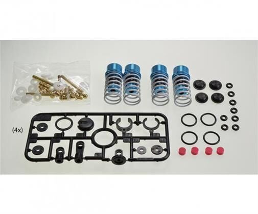 TAMIYA TRF Alu Dämpfer-Set (4) blau Black coat. / 300042102