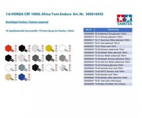 TAMIYA Modellbausatz 1:6 HONDA CRF 1000L Africa Twin Enduro / 300016042