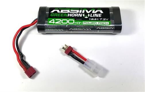 ABSIMA Greenhorn NiMH Stick Pack 7.2V 4200 (T-Plug + Tamiya Adapter) / 4100012