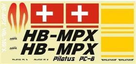 Multiplex Dekorbogen Pilatus PC-6 rot / 224374