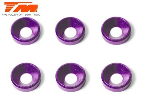 Team Magic Scheiben Konisch Aluminium 4mm Purple (6 Stk.) / TM111004P
