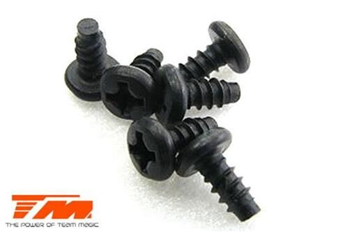 Team Magic Schrauben Rundkopf selbstschneidend 3 x8mm (6 Stk.) / TM116308RCR