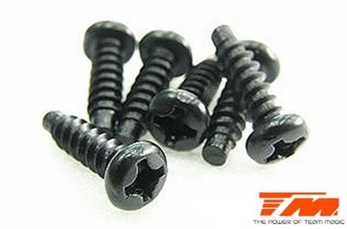 Team Magic Schrauben Rundkopf selbstschneidend 3 x 10mm (6 Stk.) / TM116310RCR