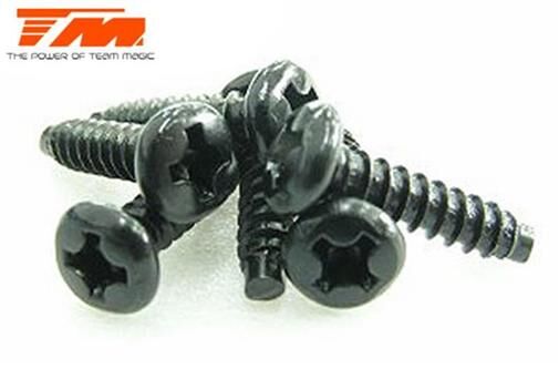 Team Magic Schrauben Rundkopf selbstschneidend 3 x 12mm (6 Stk.) / TM116312RCR