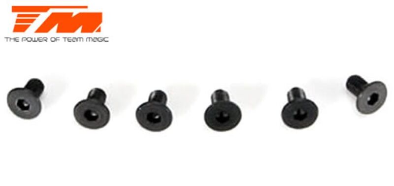 Team Magic Schrauben Senkkopf M3 x6mm (6 Stk.) / TM126306CR