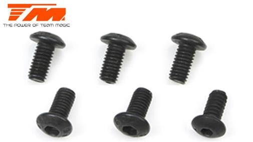 Team Magic Schrauben Rundkopf Hex (Allen) M4 x 10mm (6 Stk.) / TM126410BU