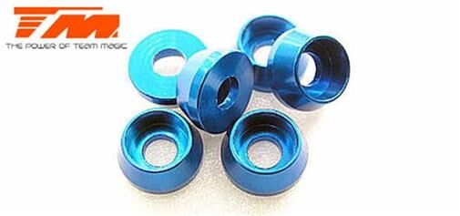 Team Magic Scheiben Zylinderkopfschrauben Aluminium 3 x 7mm Blau (6 Stk.) / TM111041B