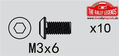 Rally Legends Schrauben Rundkopf M3 x6mm (10 pcs) / EZRL2271