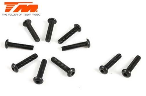Team Magic Schrauben Rundkopf Hex (Allen) M2.5 x 12mm (10 Stk.) / TM122512BU