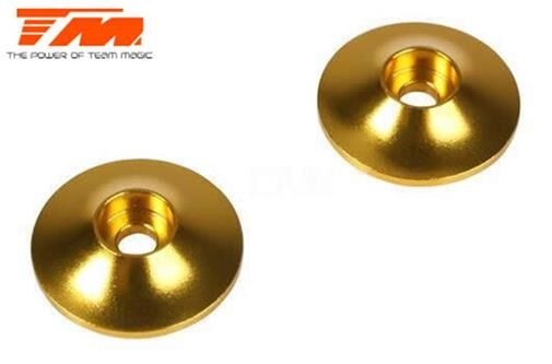 Team Magic Tuningteil E6 Trooper / Trooper II / E6 III Aluminium Gold eloxiert Scheiben für Heckspoiler (2 Stk.) / TM505214AGD