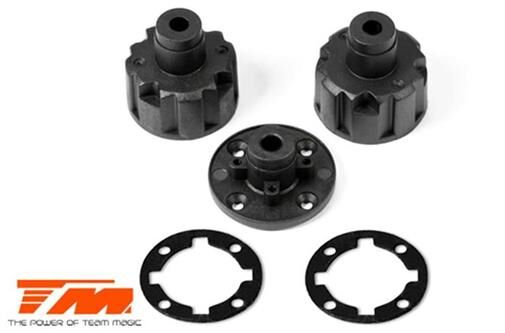 Team Magic Ersatzteil G4JS/JR/D Differential Gehäuse (2 Stk.), Differential Gehäuse Deckel (1 pc) und Dichtungen (2 Stk.) / TM502115