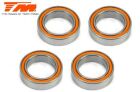 Team Magic Kugellager metrisch 10x15x4mm Gummidichtung Orange (4 Stk.) / TM151015O