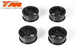 Team Magic Felgen 1/10 Drift 5 Spoke 12mm Hex Schwarz (4...