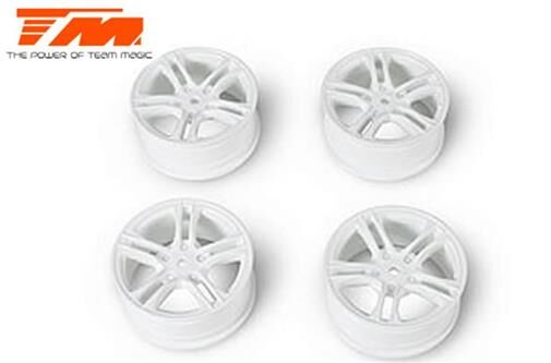Team Magic Felgen 1/10 Drift 5 Spoke 12mm Hex Weiss Baked Coating (4 Stk.) / TM503315W