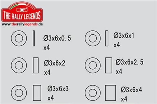 Rally Legends ErsatzteilScheiben aluminium Satz / EZRL2303