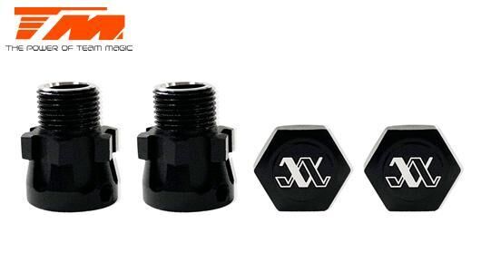 Team Magic Ersatzteil E6 V-GEN Splined Wheel Hubs and Nuts (2) / TM505511BK