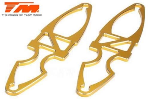 Team Magic Tuningteil E6 Trooper / Trooper II / E6 III Aluminium Gold eloxiert Akkuhalter (2 Stk.) / TM505225GD