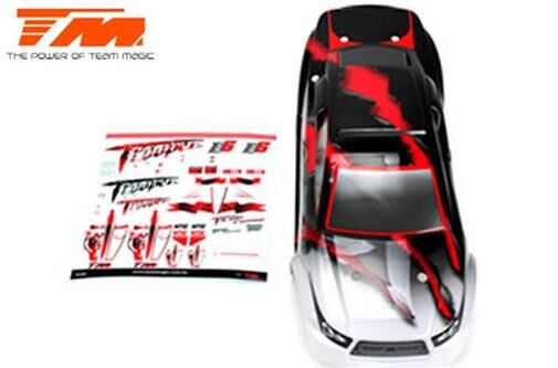 Team Magic Karosserie Monster Truck Fertig lackiert E6 Trooper Weiss / TM505170W