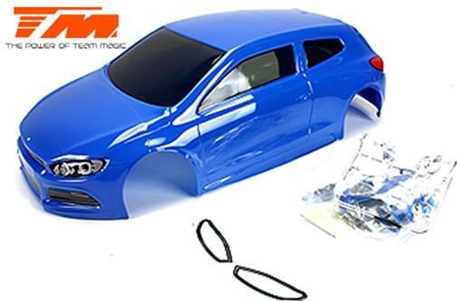 Team Magic Karosserie 1/10 Touring / Drift 195mm Fertig lackiert keine Löcher SRC Blau / TM503368BA