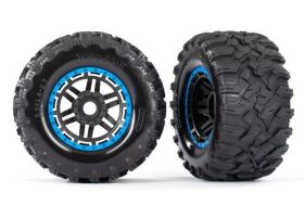 Traxxas Reifen auf Felge montiert Felge schwarz/blau Maxx...