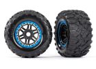 Traxxas Reifen auf Felge montiert Felge schwarz/blau Maxx / TRX8972A