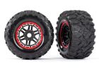 Traxxas Reifen auf Felge montiert Felge schwarz/rot Maxx All-Terrain / TRX8972R