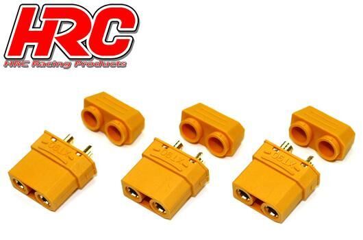 HRC Racing Stecker Gold XT90 mit Kappe weibchen (3 Stk.) HRC9097PA