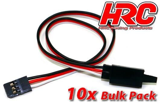 HRC Racing Servo Verlängerungs Kabel mit Clip Männchen/Weibchen UNI (FUT) typ 30cm Länge BULK 10 Stk. HRC9232CLB