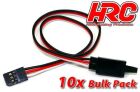 HRC Racing Servo Verlängerungs Kabel mit Clip Männchen/Weibchen UNI (FUT) typ 40cm Länge BULK 10 Stk. HRC9233CLB