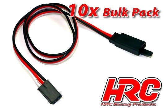 HRC Racing Servo Verlängerungs Kabel mit Clip Männchen/Weibchen UNI (FUT) typ 60cm Länge BULK 10 Stk. HRC9235CLB